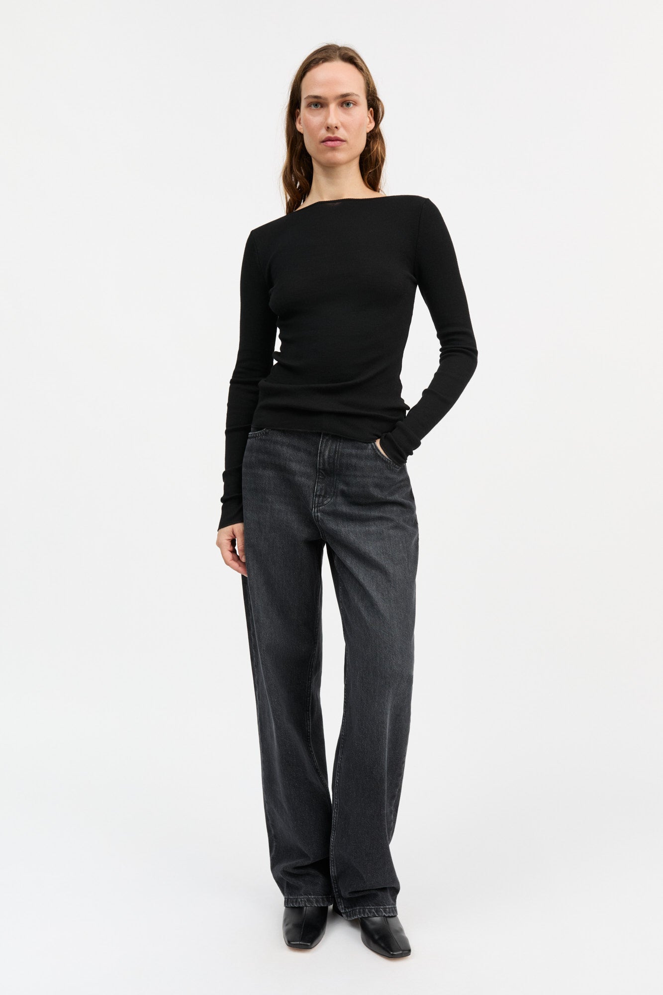 Skall Studio Amy wide neck blouse Blouse Black